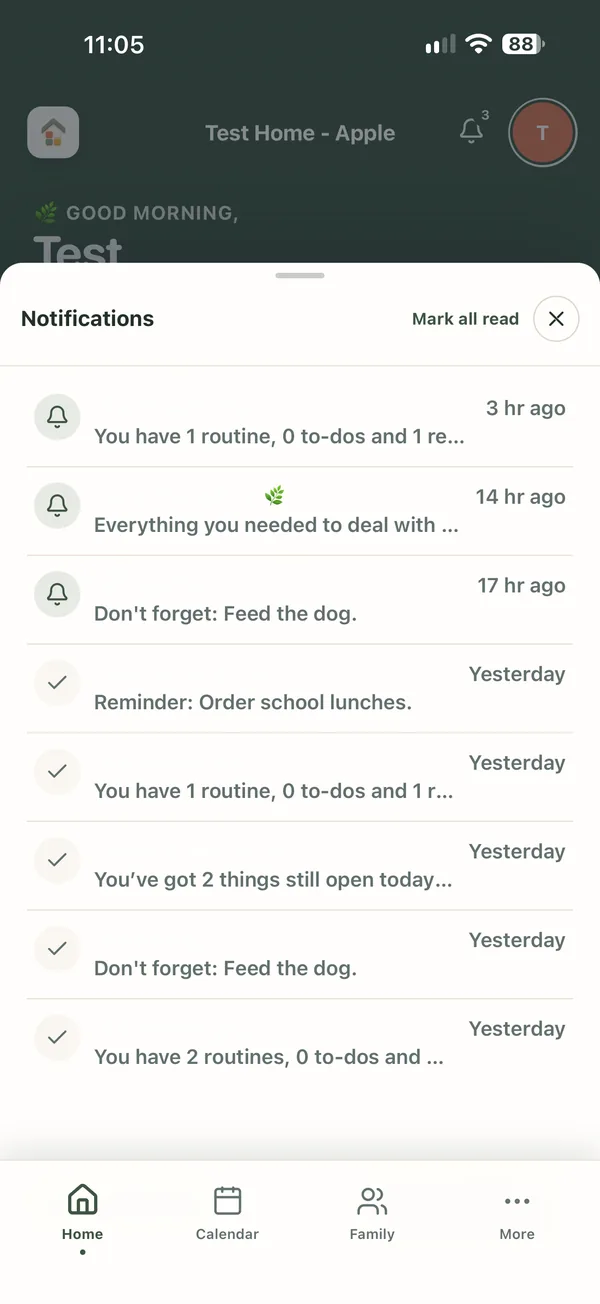 Notifications with daily summaries and reminders
